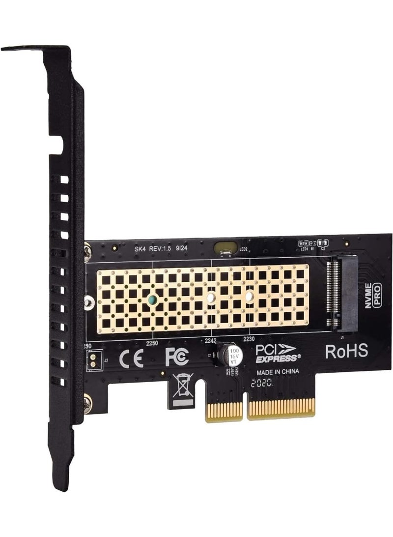 محول M.2 NVME SSD إلى PCIe 3.0 x4، بطاقة توسعة وحدة تحكم مضيف M.2 2280 2260 2242 2230 SSD إلى PCIe 3.0 x4 لأجهزة الكمبيوتر المكتبية، يدعم أنظمة التشغيل Windows وMac وLinux - Image 2